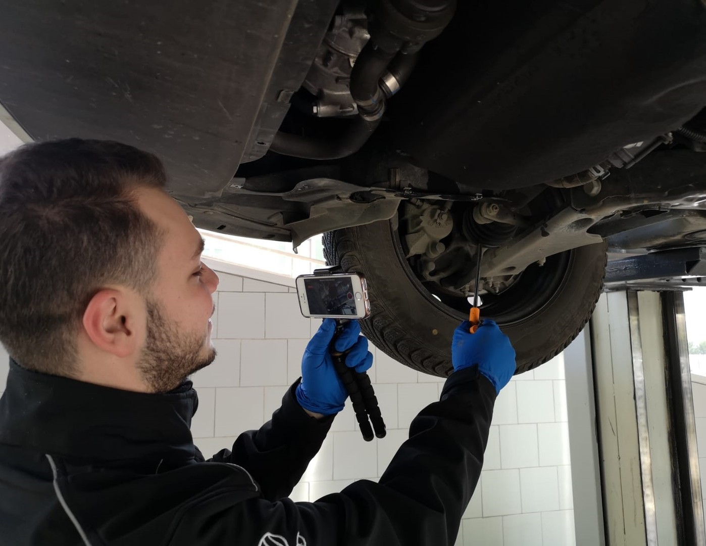 Il nostro tecnico durante le riprese di un video service