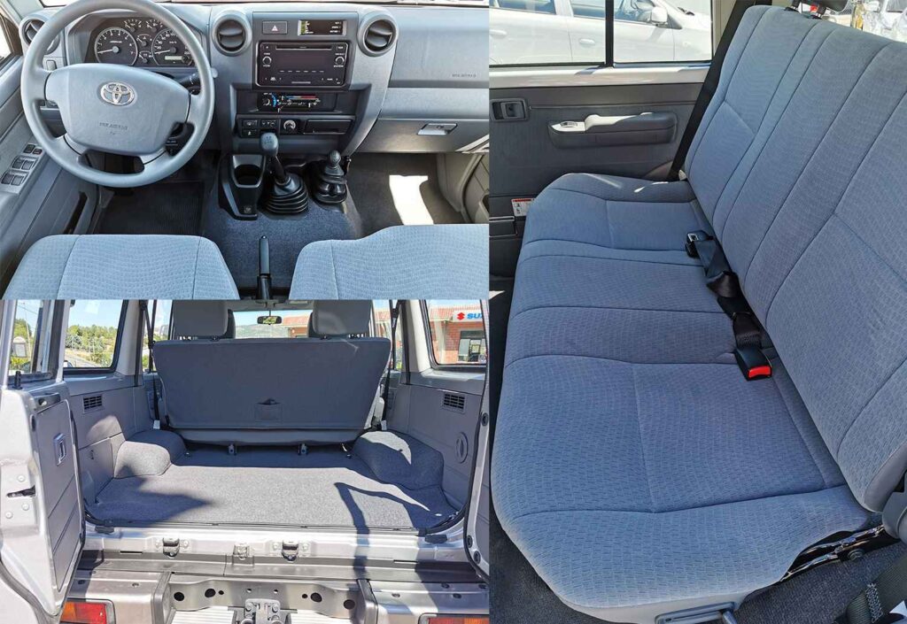 Nuovo Toyota Land Cruiser GRJ76 2020 interni sedili display bagagliaio