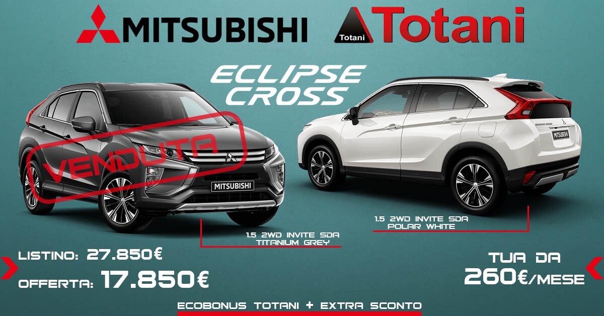 Mitsubishi Eclipse Cross Totani offerta ecobonus extra sconto invite sda titanium grey polar white SUV crossover